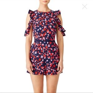 Draped James Painterly Floral Romper